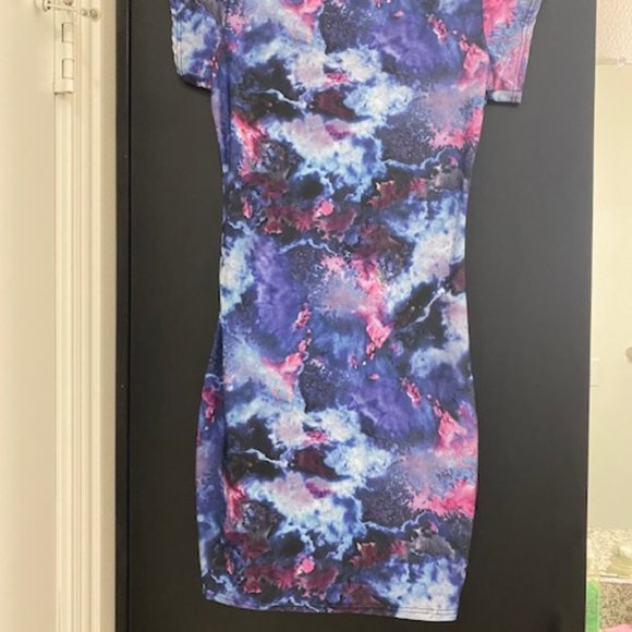 New * s/s BODY CON Stretch SEXY DRESS * BLUE Black PINK Purple STORMY SKY ~ XS S - Picture 7 of 7